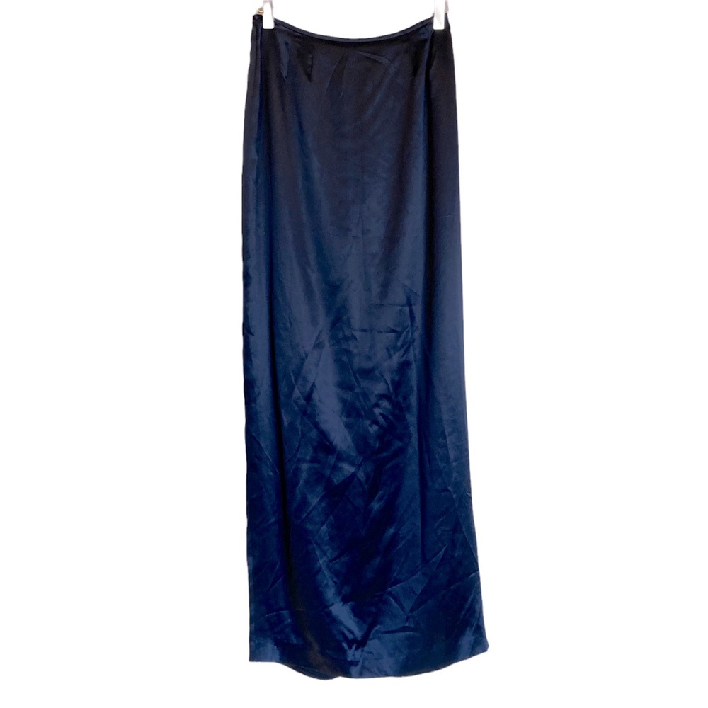 LINDA ALLARD ELLEN TRACY BLUE SILK MAXI SKIRT SIZE 6